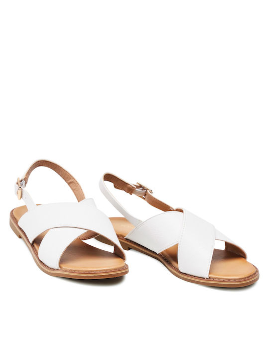 Flache Sandalen für Damen in Weiß Farbe