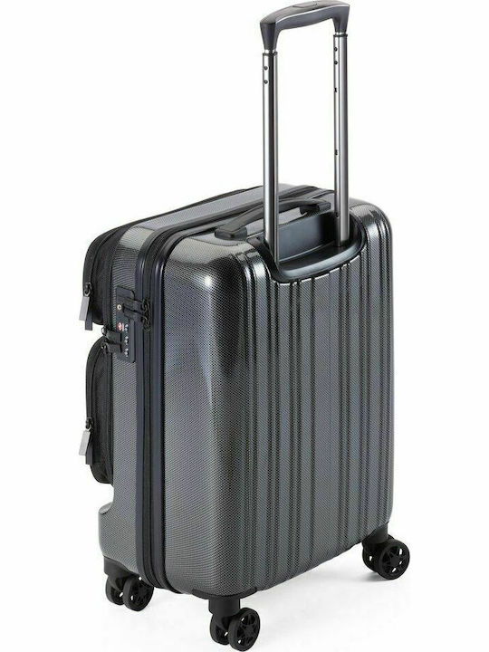 Troika Cabin Hard Black Suitcase With 4 Wheels Height 53cm