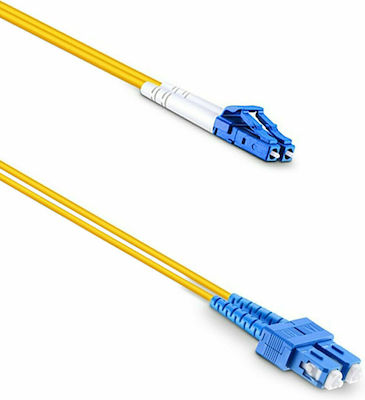 De Tech Fiber Optic Cable LC-SC 5m Yellow 1pcs