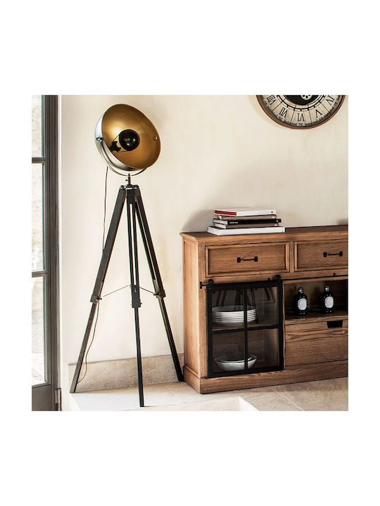 Atmosphera Lahti Vintage Floor Lamp H156.5xL65cm With Lamp Bulb Base E27 Black