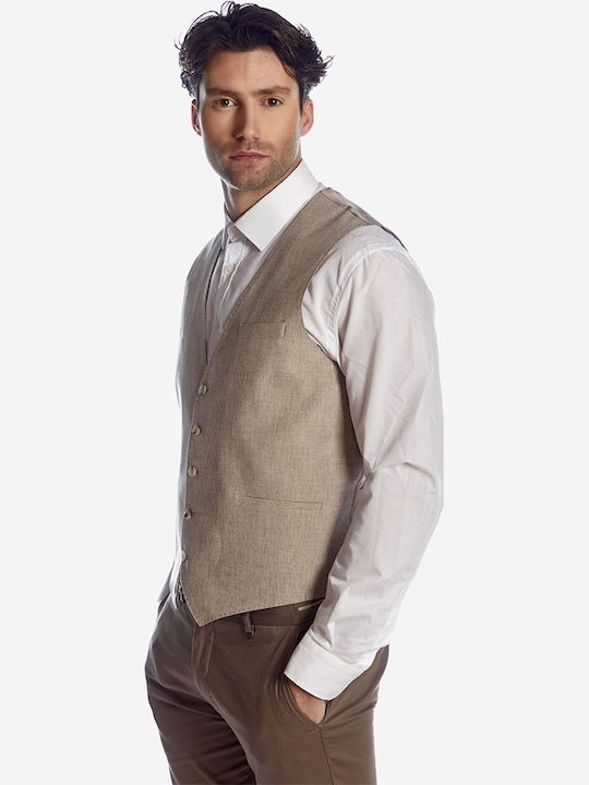 Men's Vest Slim Fit Beige