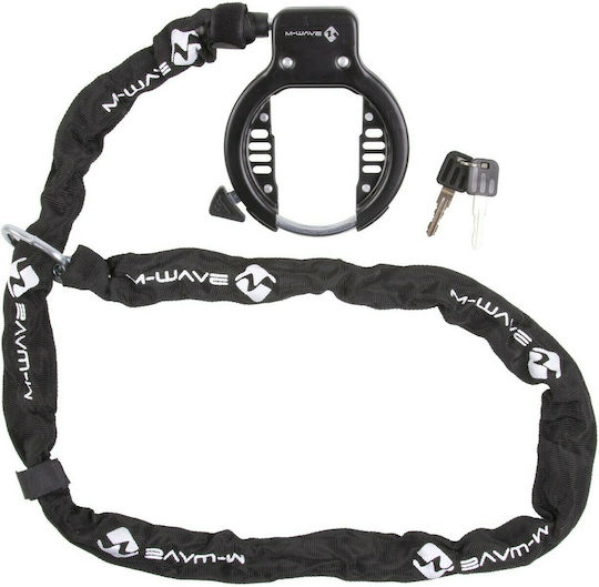 M-Wave Ringchain Frame Chain Bicycle Cable Lock with Key Black