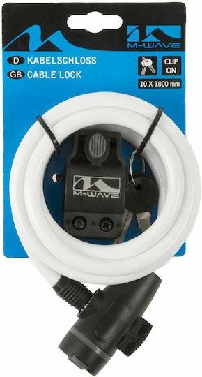 M-Wave S 10.18 Bicycle Cable Lock with Key White