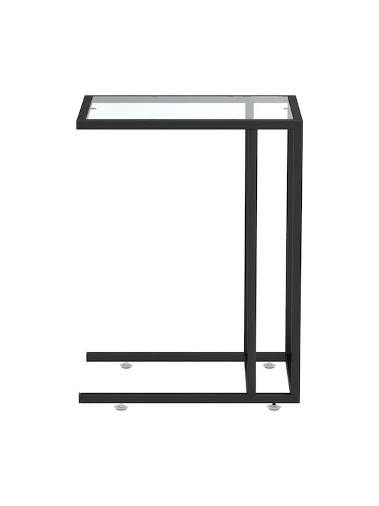 Rectangular Side Coffee Table Glass Transparent W50xL35xH65cm