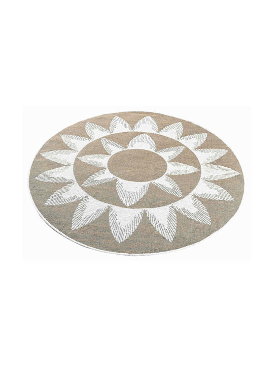 Balsan Gloria Marakes Handmade Rug Round Summer Wicker White / Beige