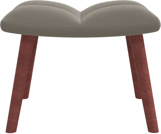 Schaukelstuhl mit Fußhocker Samt Light Grey 61x78x98cm