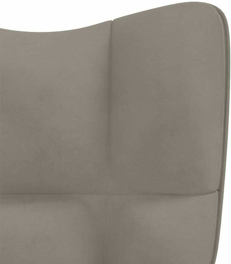 Schaukelstuhl mit Fußhocker Samt Light Grey 61x78x98cm