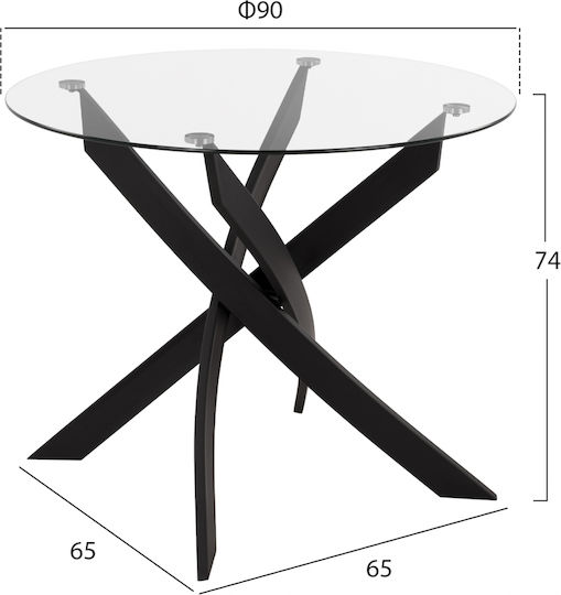 Sufragerie VEGAS 5buc Transparent / Black 90x90buc Sufragerie VEGAS 5buc Transparent / Black 90x90buc