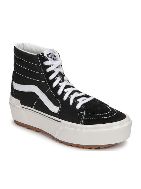SK8 Hi Stacked Γυναικεία Flatforms Μποτάκια Μαύρα
