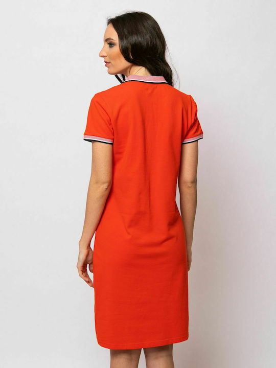 Heavy Tools Viola Sommer Mini Kleid Papaya