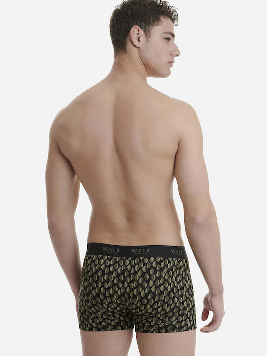 Walk Men's Boxer Black with Patterns