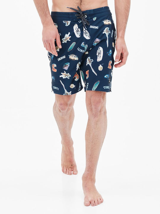 Men's Swimwear Bermuda Navy Blue with Patterns