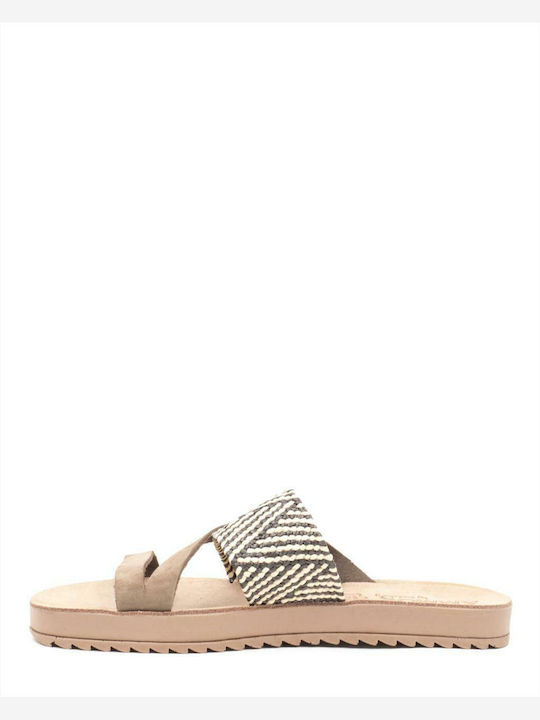 Paros Women's Flat Sandals in Brown Color