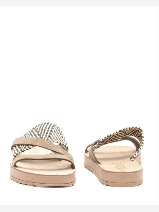 Paros Women's Flat Sandals in Brown Color