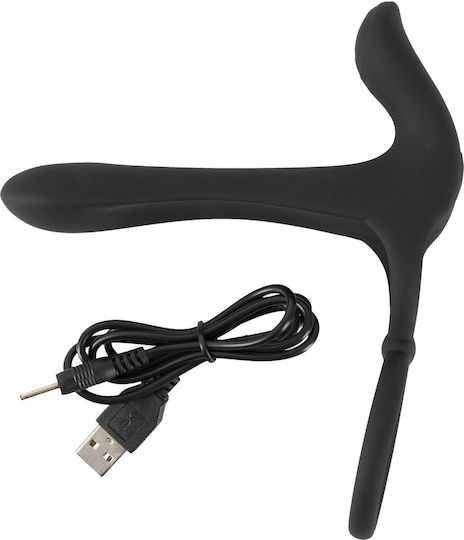 You2Toys Black Velvets Couble's Vibrator με Dildo 14cm και Δόνηση σε Μαύρο Χρώμα