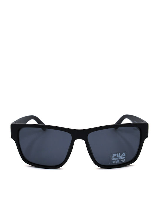 FILA Men's Sunglasses with Black Plastic Frame and Black Lens SFI006 U28P
