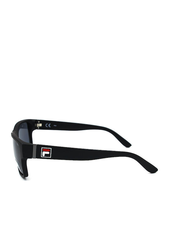 FILA Men's Sunglasses with Black Plastic Frame and Black Lens SFI006 U28P