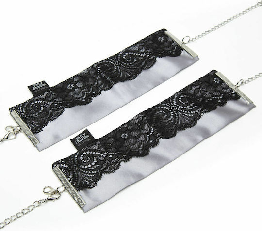 Fifty Shades of Grey Play Nice Satin & Lace Wrist Cuffs Χειροπέδες σε Γκρι Χρώμα