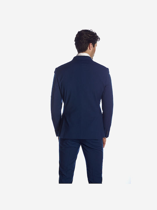 Sogo Ανδρικό Κοστούμι με Στενή Εφαρμογή Navy Μπλε