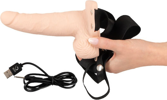 You2Toys Vibrating Strap-on Sleeve Harness with Dildo and Vibration in Black Color
