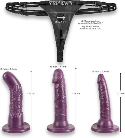 You2Toys Gurtzeug mit Dildo in Lila Farbe