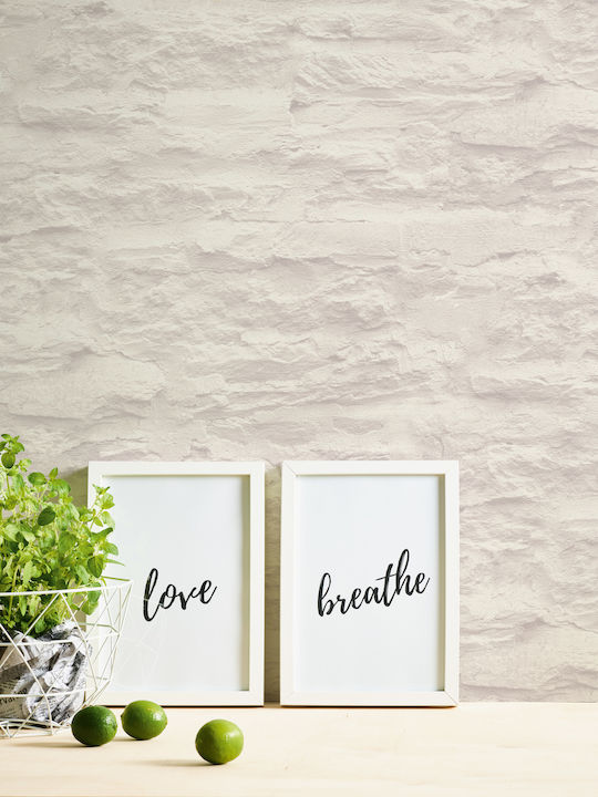 Wall Wallpaper Stone Vinyl Beige 1000x53cm
