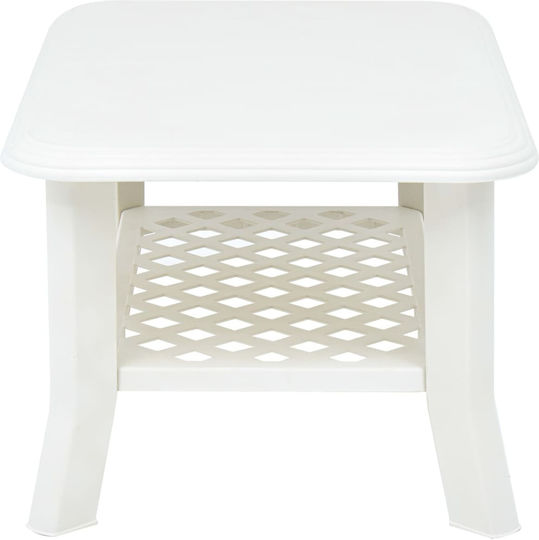 Plastic Sitting Room Table for Small Outdoor Spaces White 90x60x46cm