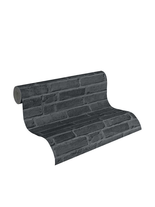 Wall Wallpaper Wood And Stone Charcoal 1000x53cm