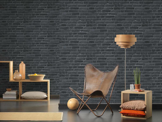 Ταπετσαρία Τοίχου Wood And Stone Charcoal 1000x53cm