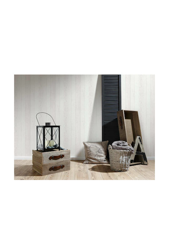 Tapete Black White Wood Stone Vinyl Beige L1000xB53cm Waschbar 855046