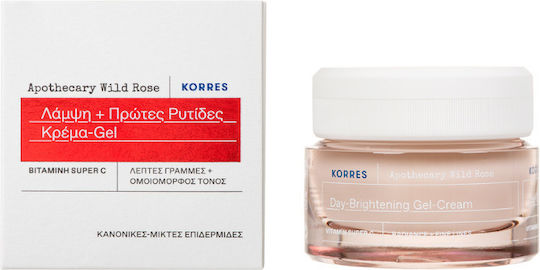 Korres Apothecary Wild Rose 24ωρη Ενυδατική & Αντιγηραντική Κρέμα-Gel Προσώπου με Υαλουρονικό Οξύ & Βιταμίνη C 40ml