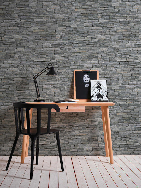 Тапет за Стена Wood Stone Винил Сив 1000x53см