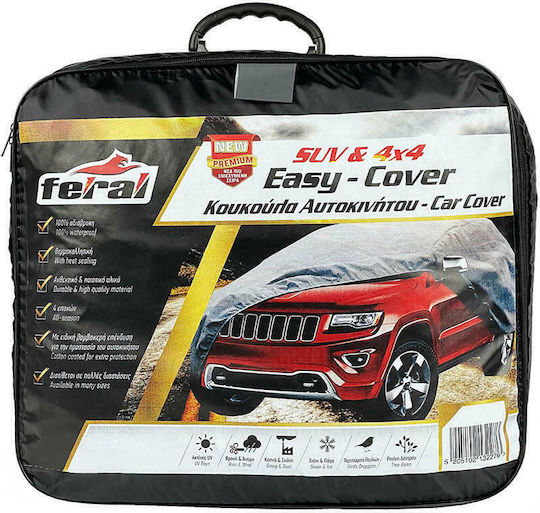 Feral Premium Covers for Car with Carrying Bag 440x185x145cm Waterproof Medium for SUV/JEEP Secured with Elastic