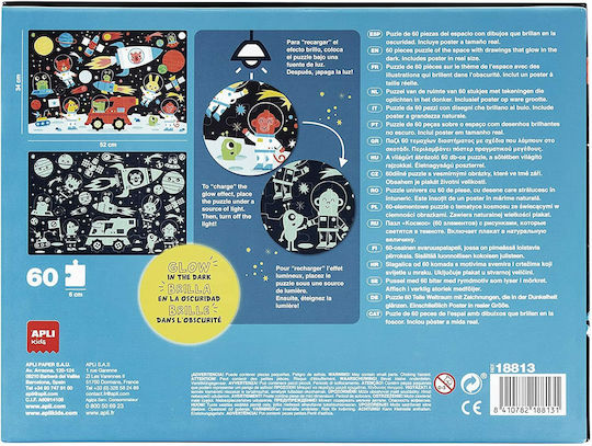 Kinderpuzzle Weltraum Das Im Dunkeln Leuchtet Für 4+ Jahre 60 Teile Apli Kids