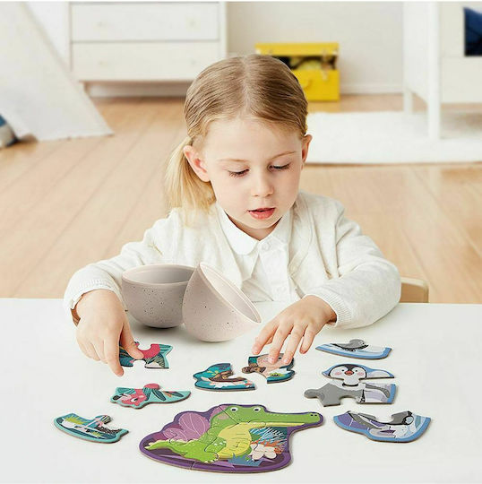 Παιδικό Puzzle Αβγό με Ζωάκια για 2+ Ετών 14pcs Top Bright