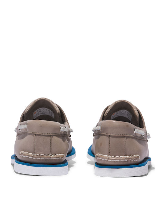 Classic Boat 2-Eye Men's Leather Boat Shoes Gray