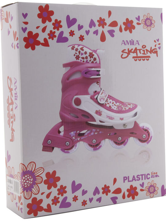AMILA Inline Αυξομειούμενα Rollers Ροζ Παιδικά
