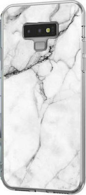 Wozinsky Marble Silicone Back Cover Durable White (Redmi Note 9)