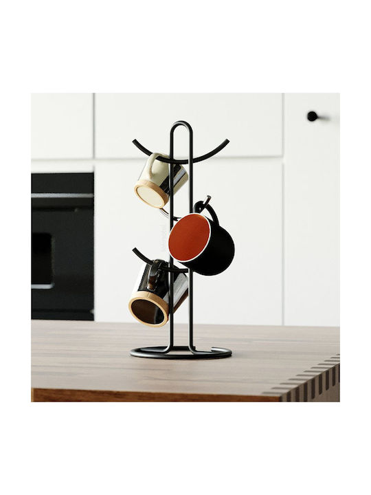 Tekno-Tel Metallic Mug Stand 17x17x39cm Black