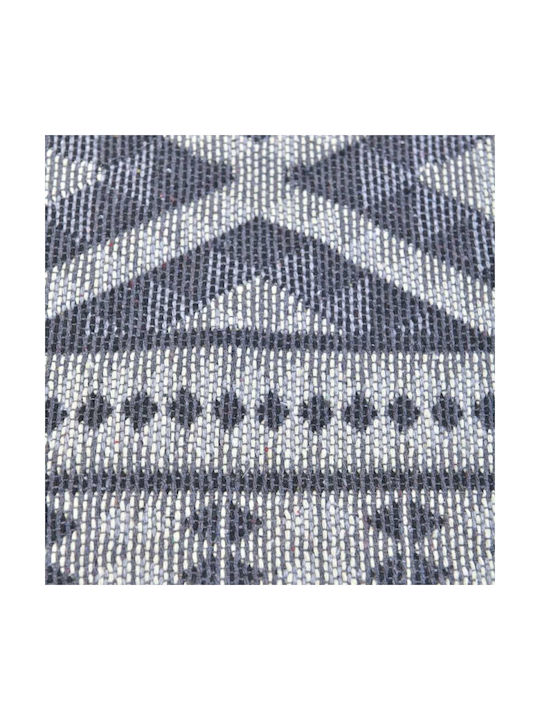 Click Rug Rectangular Cotton with Fringes Grey