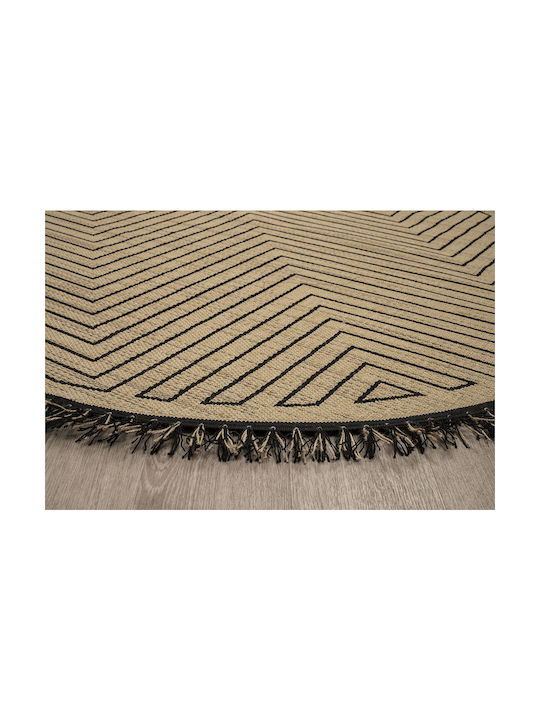 Newplan Nepal 8113 Rug Round Summer with Fringes Beige