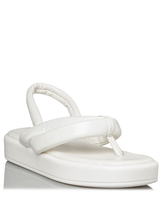 Envie Shoes Women's Flat Sandals Flatforms In White Colour