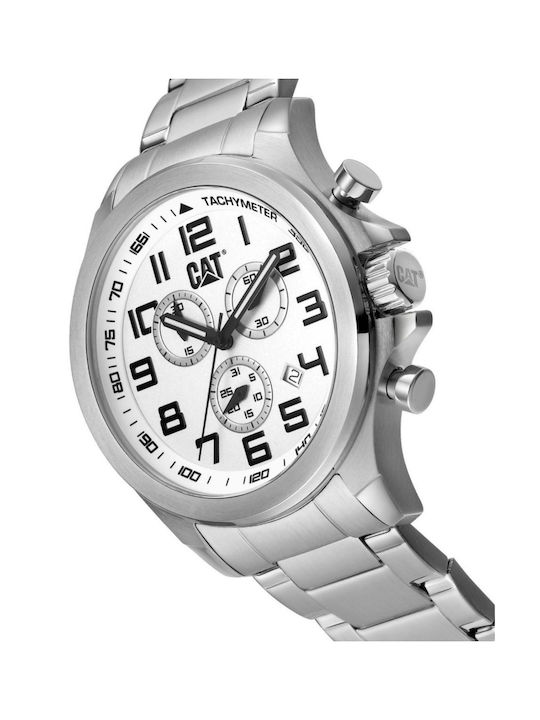 CAT Uhr Chronograph Batterie mit Silber Metallarmband