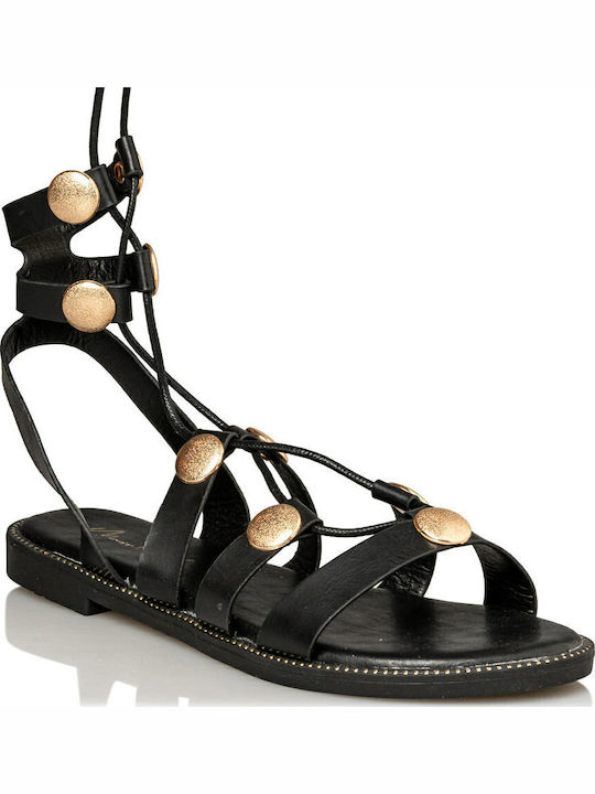 Women's Flat Sandals Gladiator in Black Color