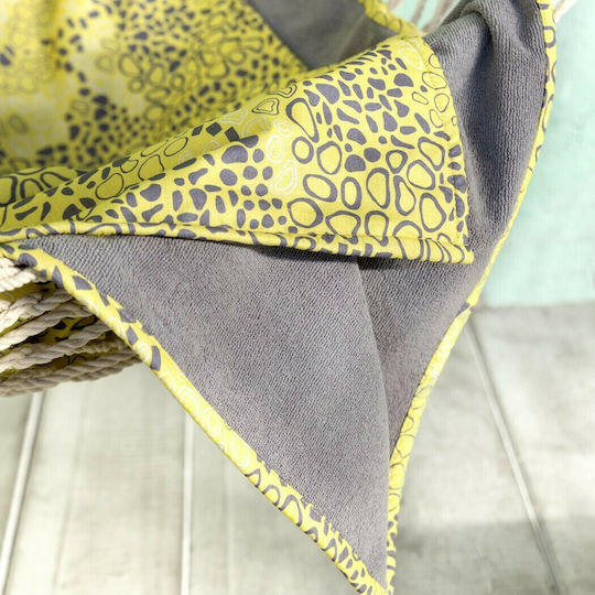 Nima Mamba Cotton Gray/Yellow Beach Towel 150x90cm