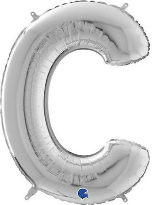 Μπαλόνι 100cm Ασημί Γράμμα C