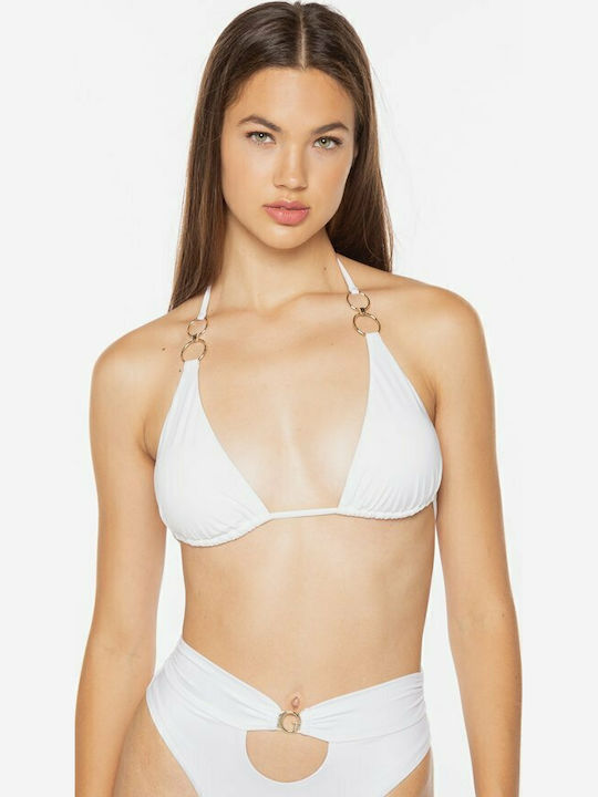 Padded Triangle Bikini Top White