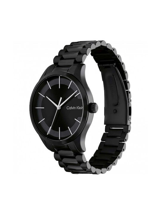 Calvin Klein Uhr Batterie mit Schwarz Metallarmband