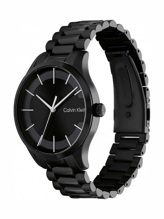 Calvin Klein Iconic Herrenuhr 40mm Batterie mit Schwarz Metallarmband
