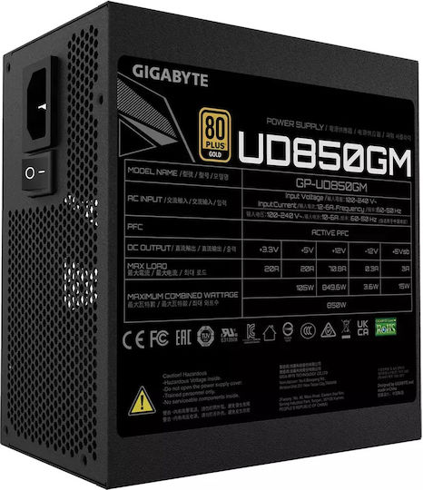 Gigabyte UD850GM rev 1.0 850W Black Power Supply Full Modular 80 Plus Gold